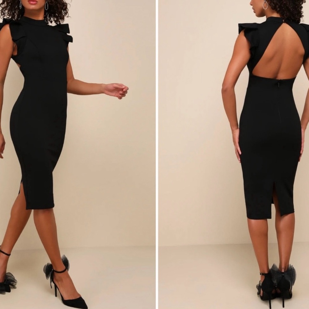 Lulu's Chic Black Backless Dress